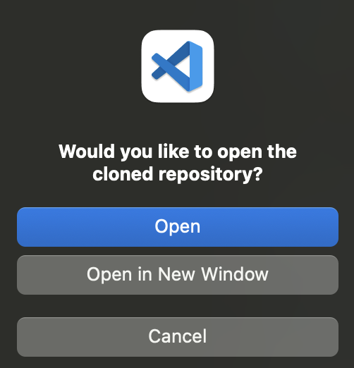 Open repository in VS Code